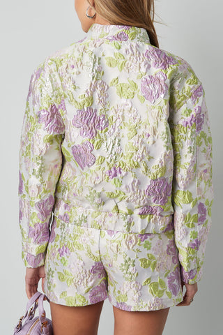 Jacquard floral jacket