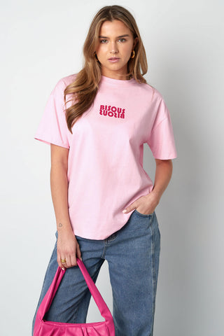 Bisous t-shirt roze
