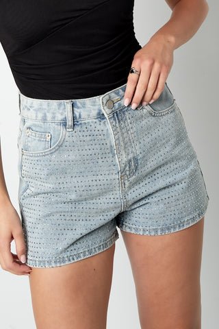 Glitter denim short