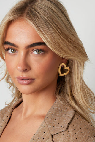 Statement heart earrings