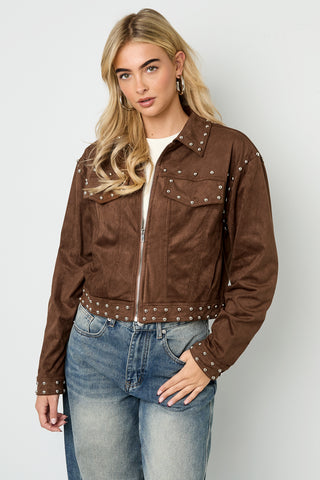 Studded crush jacket