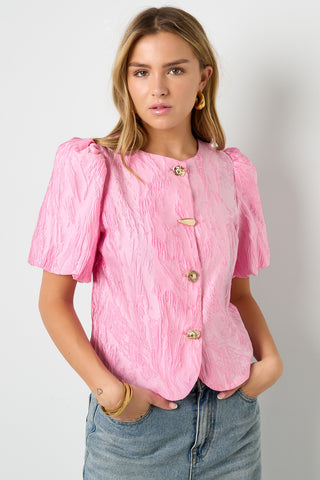 Puff sleeve structured top