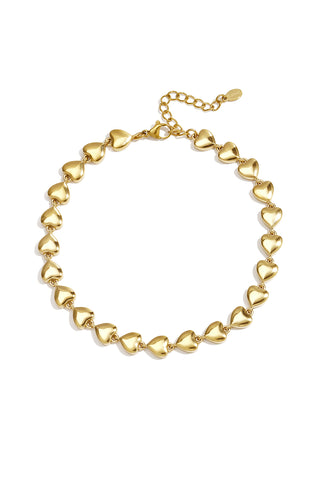 Enkelbandjes van roestvrij staal met hartje, eenvoudige dagelijkse sieraden uit de Simple Series voor dames.