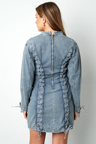 Denim laces dress