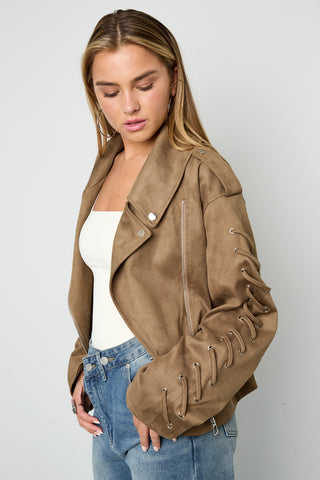Laced rebel suede jacket