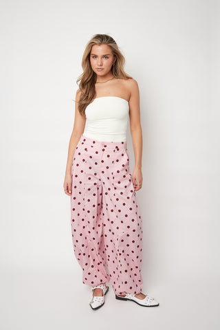 Blush polka broek