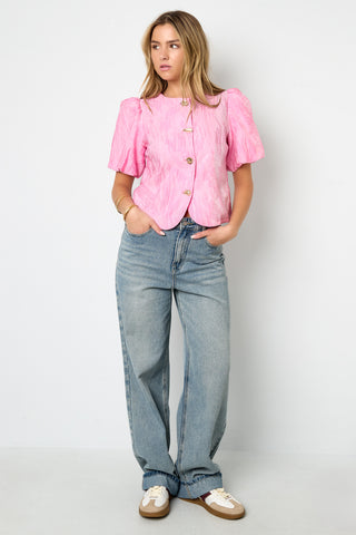 Puff sleeve structured top
