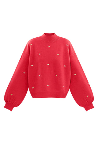 Acryl Gebreide Trui Casual Hart Patroon Herfst/Winter