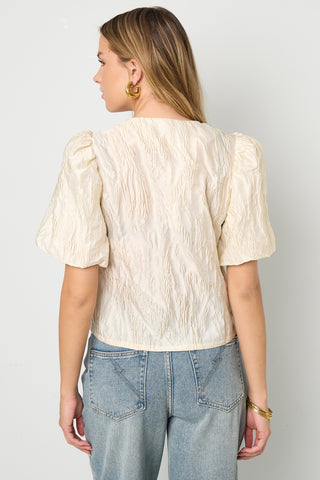Puff sleeve structured top