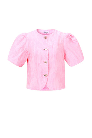 Puff sleeve structured top