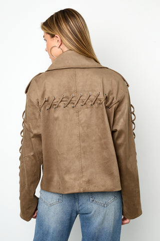 Laced rebel suede jacket