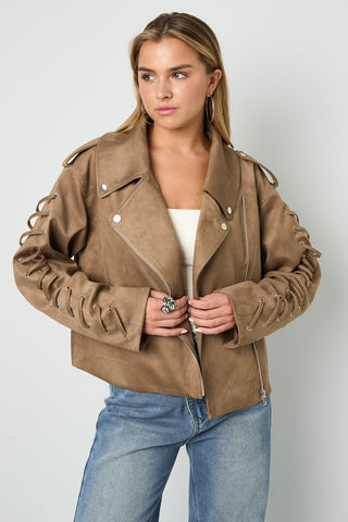 Laced rebel suede jacket