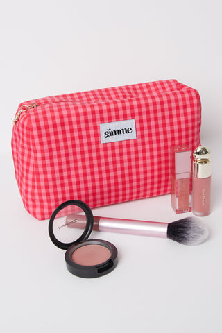 Make-up tasjes met ruitjespatroon, casual, polyester, dagelijkse accessoires