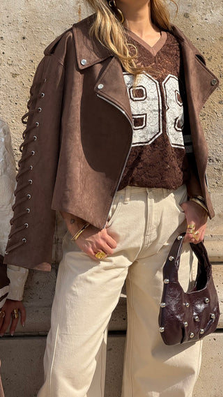 Laced rebel suede jacket