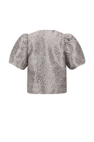Puff sleeve leopard print top