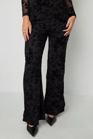 Noir flower pants