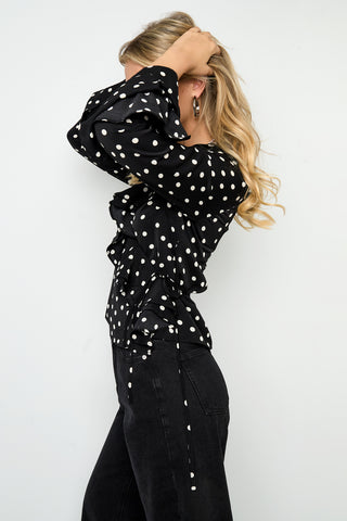 Polka love blouse