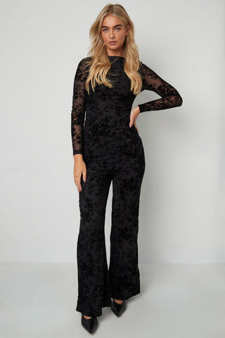 Noir flower pants