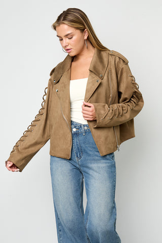 Laced rebel suede jacket